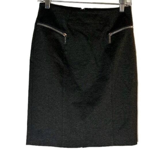 Michael Michael Kors dark gray Derby pencil skirt zipper pockets Size 4 - Picture 2 of 11